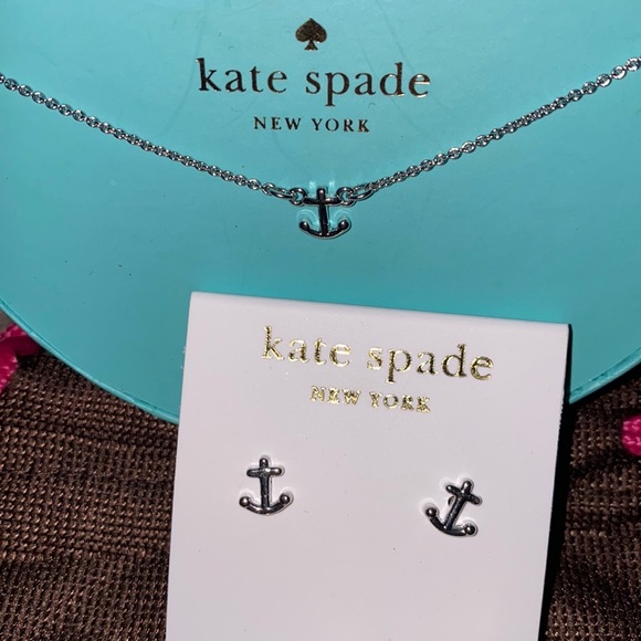 kate spade Jewelry - ⚓️ Kate Spade Anchors Away Silver Earrings & Pendant Set 14k Gold Fill